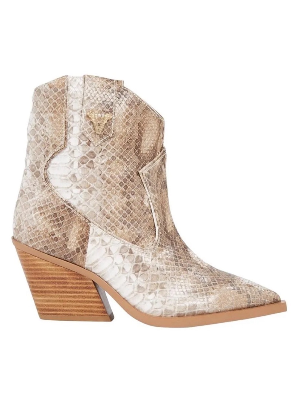 NIENKE Boots bronze snake Cowboy Boots Python-Texture Pointed Ankle Size 41